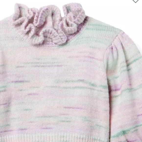 Janie and Jack 100047407 Girl Lavender Marled Peplum Ruffle Sweater NWT - Picture 4 of 11